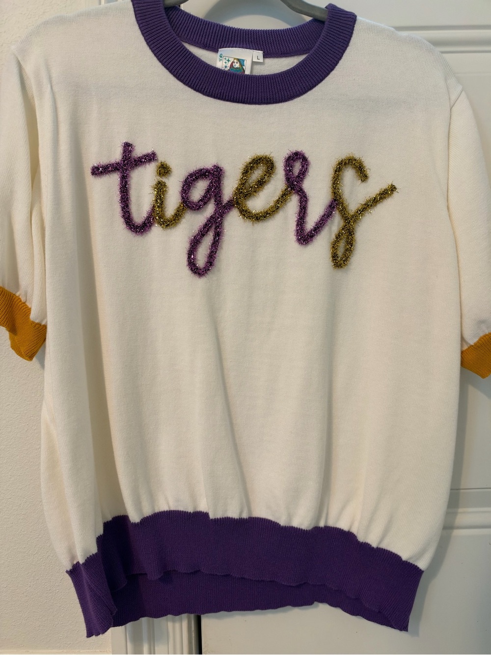 Queen of Sparkles ‘Tigers' Short-Sleeve Knit Top
